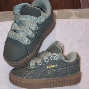 Puma Kids' Green and Light Gray Platform Sneakers